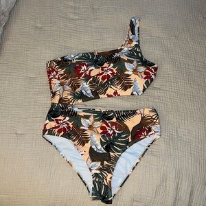 Pink Lily Cut Out One-Piece Swimsuit